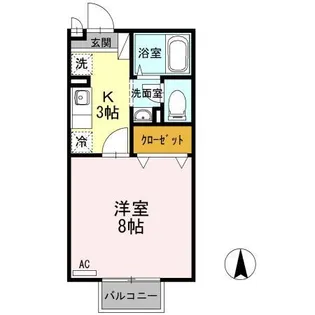 コーポラス羽屋A【1階】の間取り