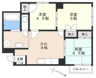 ドミール洗足池【2階】の間取り