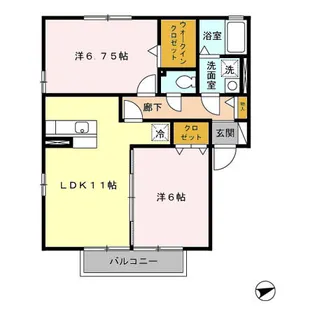 デュオフラット B【2階】の間取り