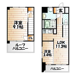 THE Apartment開の間取り