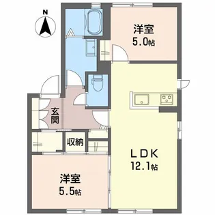 ラ パルテール福泊 III棟【1階】の間取り