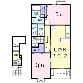 プルメリアS【2階】の間取り