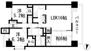 ザ・ライオンズ池田I棟【3階】の間取り