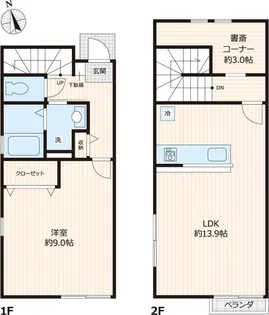 ハピネスエコー【1階】の間取り
