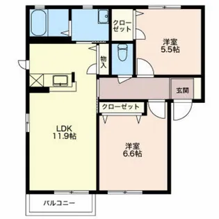 ブリリアントハウス【2階】の間取り