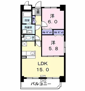 レジデンス港西【2階】の間取り