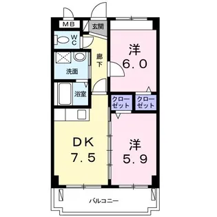 パークサイド レジデンス【2階】の間取り
