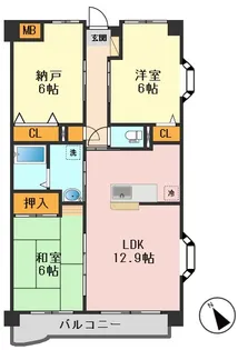 ベルメゾン南篠崎ユニゾン【2階】の間取り