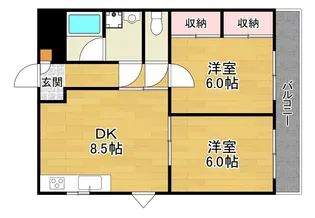 レジデンス招提【2階】の間取り