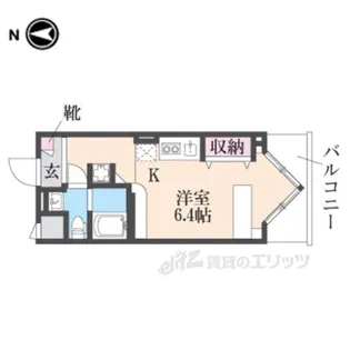 DETOM-1西陣聚楽【4階】の間取り