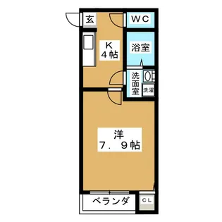 コーポスカイホーク【3階】の間取り