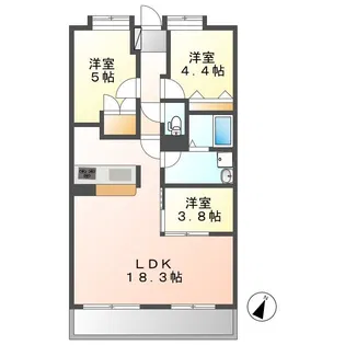 古淵ガーデンヒルズ(旧 フレア古淵)【3階】の間取り