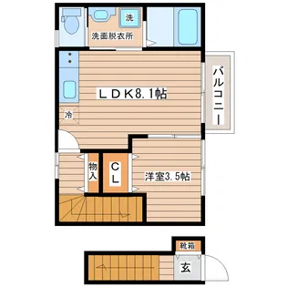 Luminare台原II(ルミナーレダイノハラ)【2階】の間取り