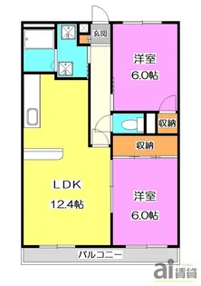 シャンポール狭山【4階】の間取り