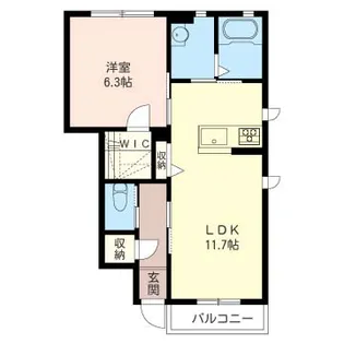 ラフィーネB【1階】の間取り