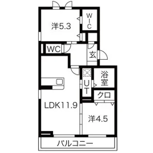 ハピネスコート【2階】の間取り