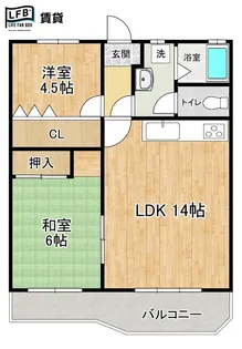 周陽第二コーポラス【1階】の間取り