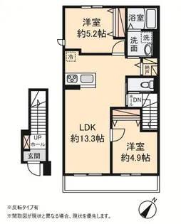 2LDKの間取り画像