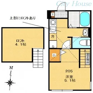 東京都八王子市大塚【アパート】の間取り