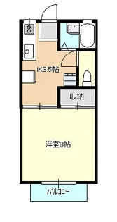 桜下ハイツ B【2階】の間取り