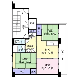 ビレッジハウス沼木1号棟【1階】の間取り