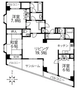 クイーンポート【6階】の間取り