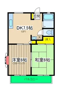 メゾンファミール港南台【2階】の間取り