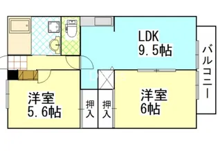 岡山県岡山市北区大安寺東町【アパート】の間取り