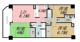 千葉県千葉市中央区中央2【マンション】の間取り