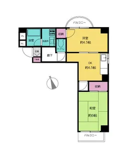 ウイステリアジョイン天王町【5階】の間取り