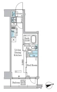 プライムブリス東中野駅前【5階】の間取り