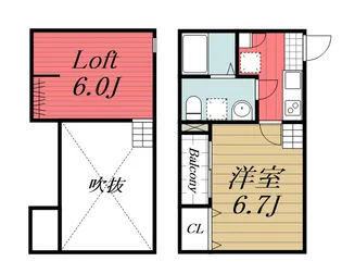 千葉県千葉市中央区寒川町3【アパート】の間取り