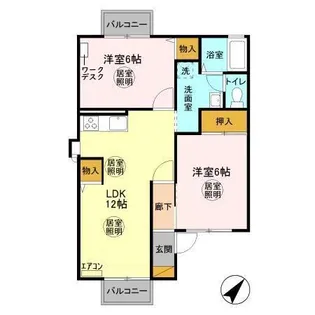 グランディール弐番館【2階】の間取り