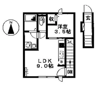 1LDKの間取り画像