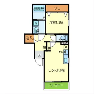 ルデセール堺【2階】の間取り