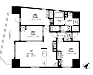ヴィラ・トリシクル【6階】の間取り