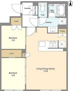 ガーデンレジデンス恵比寿【3階】の間取り
