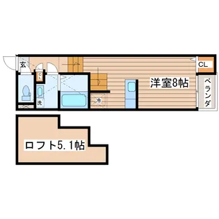 グランドレジデンス北仙台【2階】の間取り