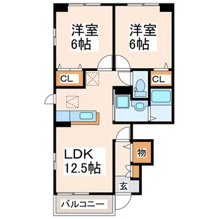 ラ・ルミエール II【1階】の間取り