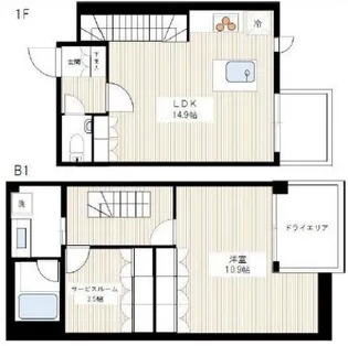カスタリア八雲【1階】の間取り
