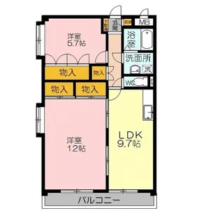 エステートサンフレッシュ【5階】の間取り
