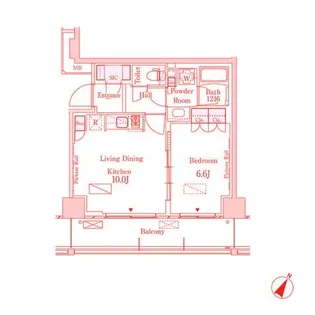 パークアクシス横濱大通り公園【6階】の間取り