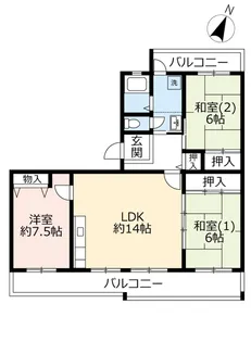 UR奈良青山一丁目【4階】の間取り