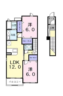 プラシード【2階】の間取り