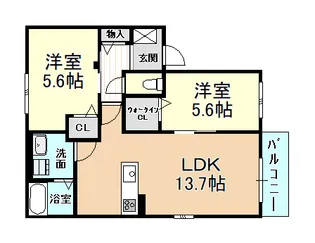 シャルムメゾン法善寺【1階】の間取り