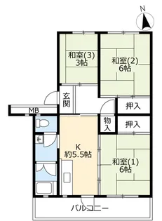 UR高津【5階】の間取り