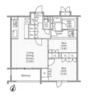 nidoSAKURAGAOKA-ニドサクラガオカ-【4階】の間取り