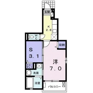 サニー フラット【1階】の間取り