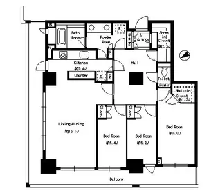 パークタワー芝浦ベイワードAW【27階】の間取り