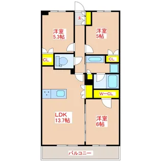 MJR鹿児島中央駅前 THE GARDEN【14階】の間取り